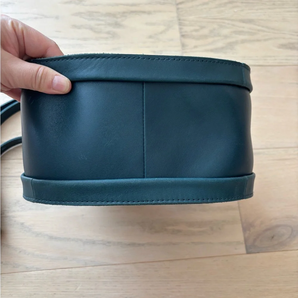 Madewell teal blue Sydney saddle leather bag - Picture 4 of 9